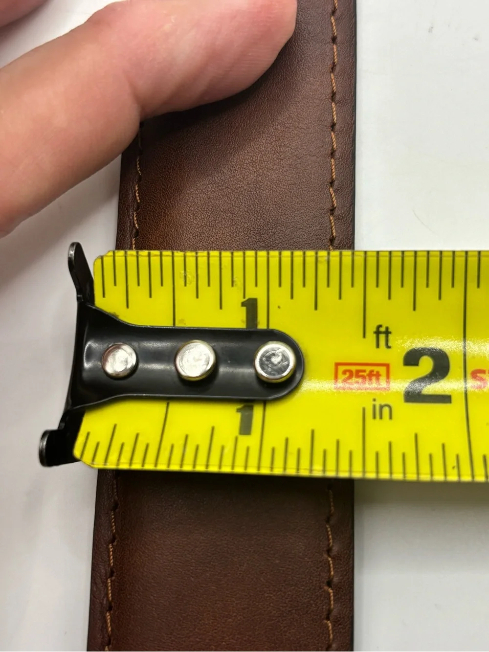 New Allen Edmonds Belt Genuine Leather Brown Size 46 USA Italian Calfskin